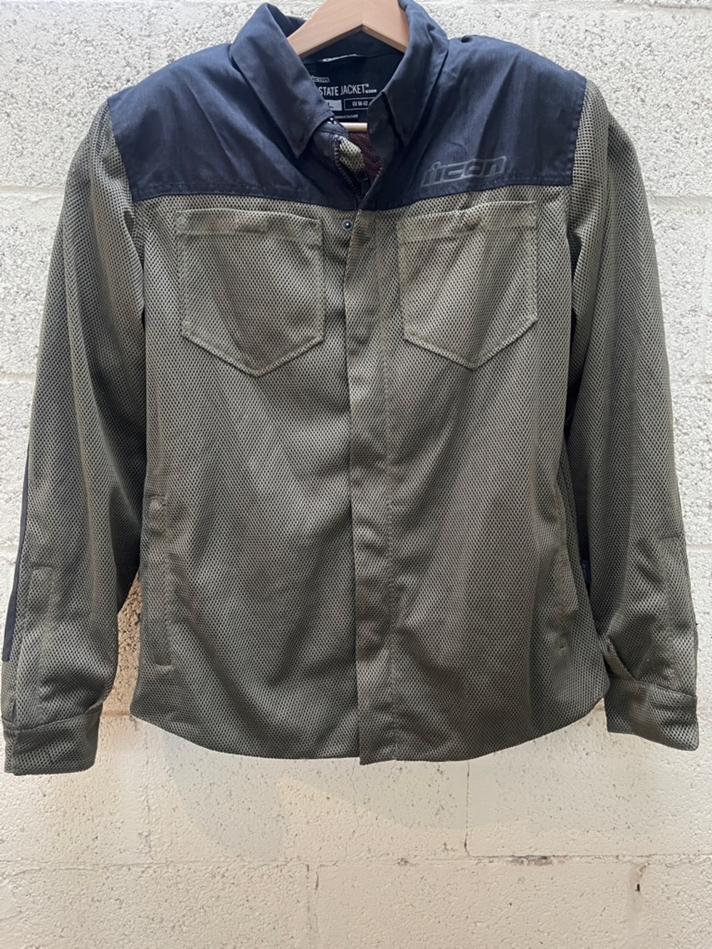 ICON Men’s Two-Tone Mesh Jacket in Olive and Black